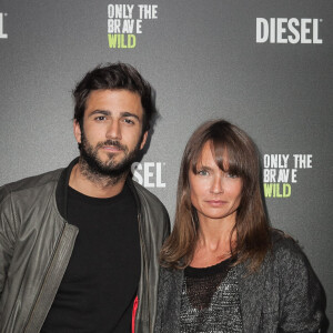 Axelle Laffont et son ex-compagnon Cyril Paglino - Soirée pour le lancement du nouveau parfum Diesel "Only The Brave Wild" avec un concert de Woodkid, à l'Olympia à Paris, le 17 juin 2014. 