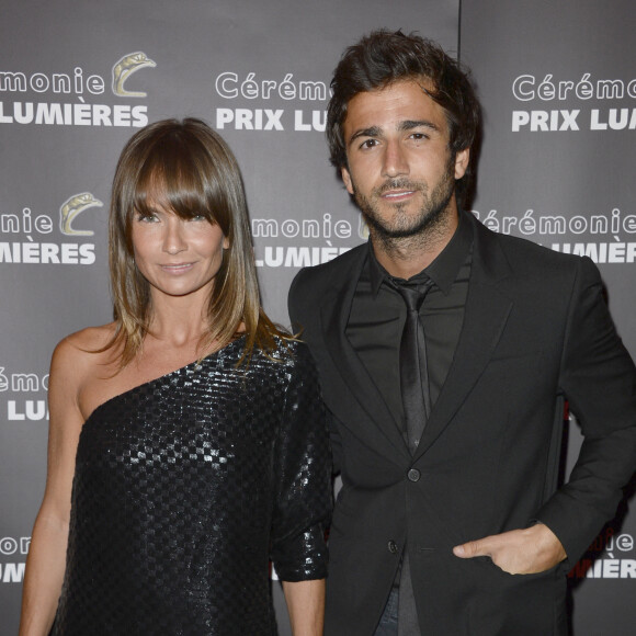 Axelle Laffont et son ex-compagnon Cyril Paglino - 19eme ceremonie des Prix Lumieres a l'Espace Pierre Cardin a Paris. Le 20 janvier 2014