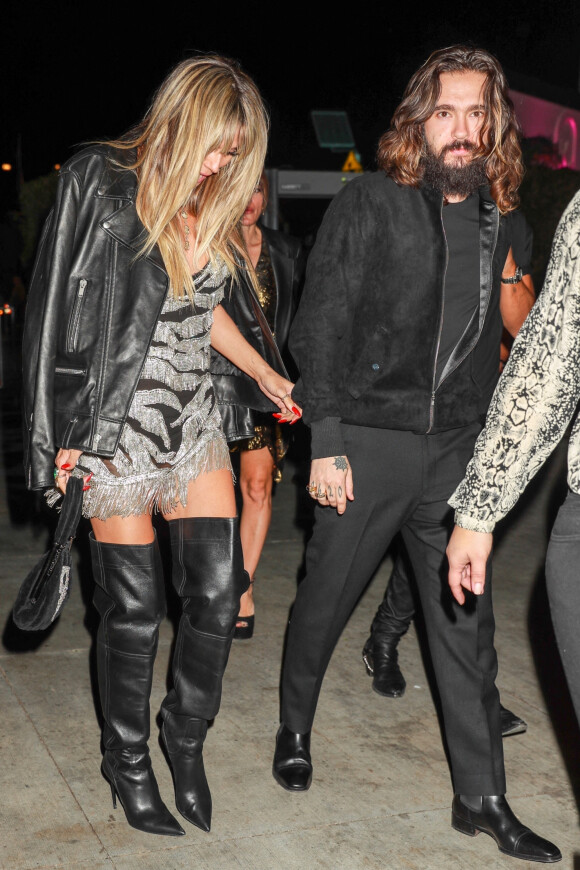 Heidi Klum et son mari Tom Kaulitz arrivent au concert de Justin Bieber à Los Angeles, le 11 février 2022. 