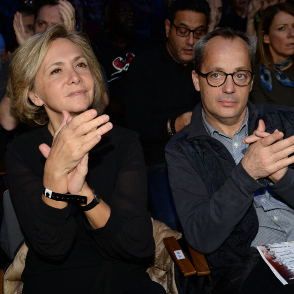 Exclusif - Valérie Pécresse et son mari Jérôme - Backstage et cocktail lors du troisième round de "La Conquête" à la Seine Musicale à Boulogne-Billancourt, le 16 décembre 2017.
