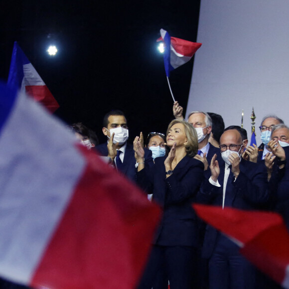 Rachida Dati - Meeting de Valérie Pécresse, candidate LR à l'élection présidentielle 2022, au Zenith de Paris le 13 février 2022.