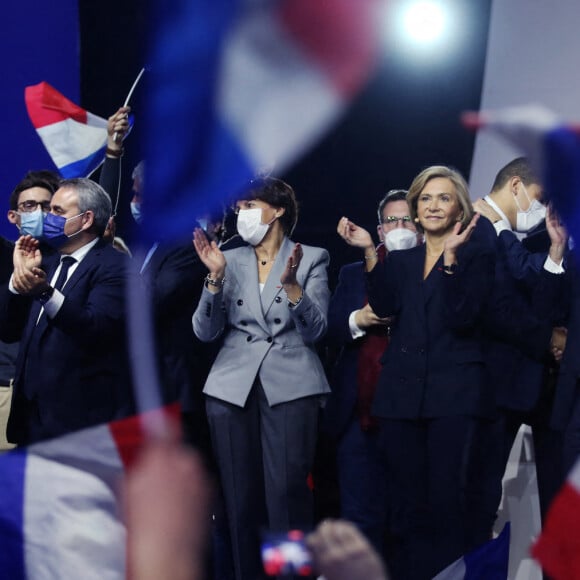 Rachida Dati - Meeting de Valérie Pécresse, candidate LR à l'élection présidentielle 2022, au Zenith de Paris le 13 février 2022.