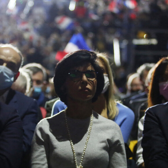 Rachida Dati - Meeting de Valérie Pécresse, candidate LR à l'élection présidentielle 2022, au Zenith de Paris le 13 février 2022.