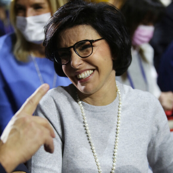 Rachida Dati - Meeting de Valérie Pécresse, candidate LR à l'élection présidentielle 2022, au Zenith de Paris le 13 février 2022.