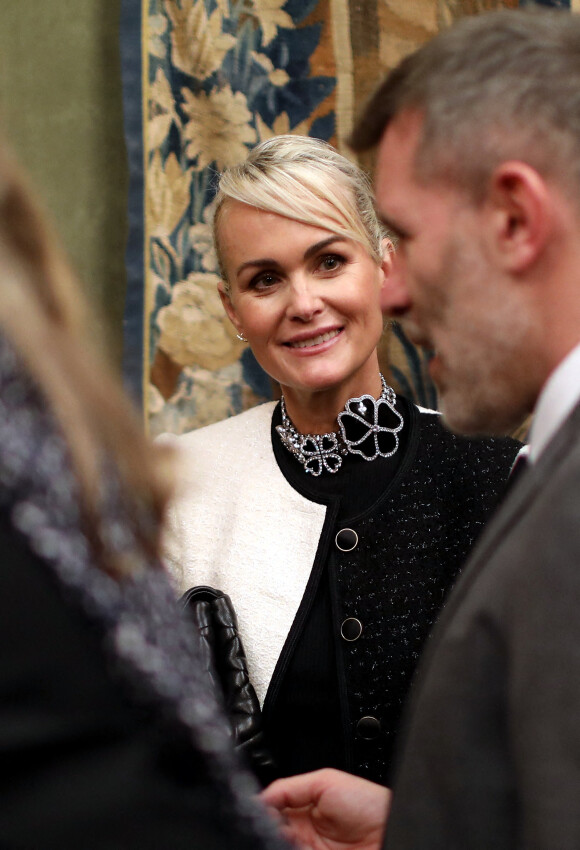 Laeticia Hallyday et son compagnon Jalil Lespert - Daniel Rondeau fait son entrée à l'Académie Française lors d'une séance solennelle sous la Coupole à l'Institut de France à Paris. Le 4 novembre 2021. © Dominique Jacovides / Bestimage