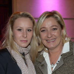 Marine Le Pen et Marion Maréchal - Cocktail dinatoire pour célébrer les 9 ans de "L'Aventure" à Paris le 13 novembre 2012