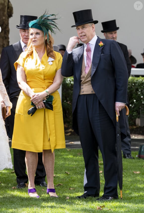 Le prince Andrew, duc d'York, Sarah Ferguson lors des courses de chevaux à Ascot le 21 juin 2019.  21 June 2019. Royal family members on day four of Royal Ascot at Ascot Racecourse. 