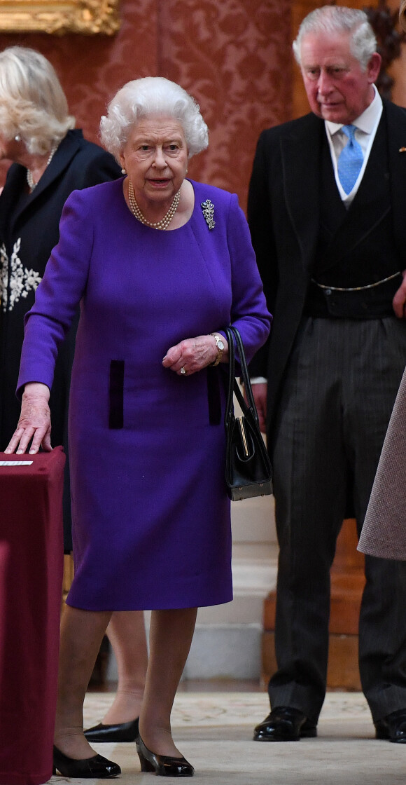 La reine Elisabeth II d'Angleterre et le prince Charles - Le couple royal des Pays-Bas en visite au palais de Buckingham à Londres, à l'occasion de leur voyage officiel au Royaume-Uni. Le 22 octobre 2018 