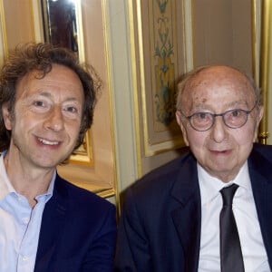 Exclusif - Stéphane Bern et son père Louis Bern - Personnalités au 13ème déjeuner Pères & Fils 2018 au Café de la Paix à Paris. Le 21 juin 2018 © Julio Piatti / Bestimage 