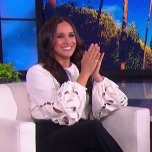 Meghan Markle sur le plateau de l'émission "The Ellen Show" à Los Angeles.