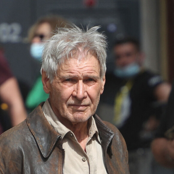 Harrison Ford - Tournage du dernier opus "Indiana Jones 5" dans les rues de Cefalu en Sicile le 7 octobre 2021. 