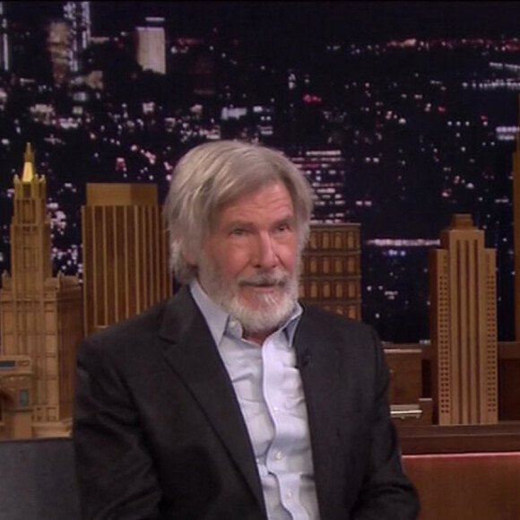 Harrison Ford rend hommage à Peter Mayhew, co-vedette de Star Wars, dans l'émission "The Tonight Show" de Jimmy Fallon, à New York City, New York, Etats-Unis, le 23 mai 2019. 