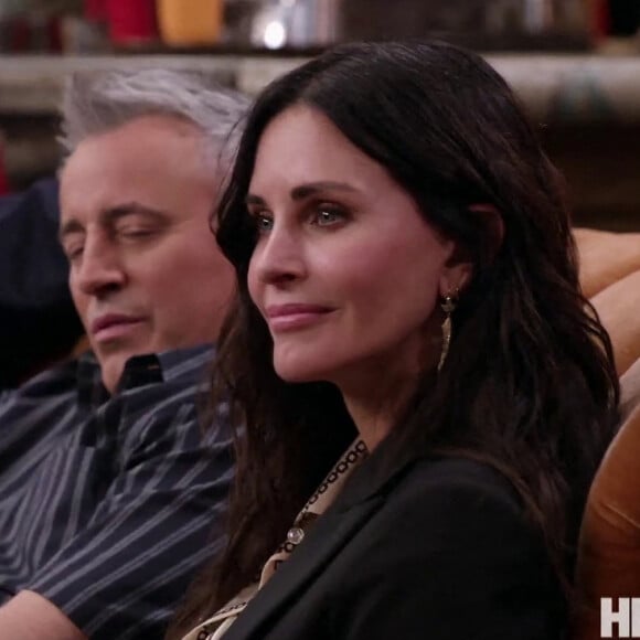 Courteney Cox, Matt LeBlanc et Matthew Perry dans l'épisode spécial "Friends : The Reunion ".