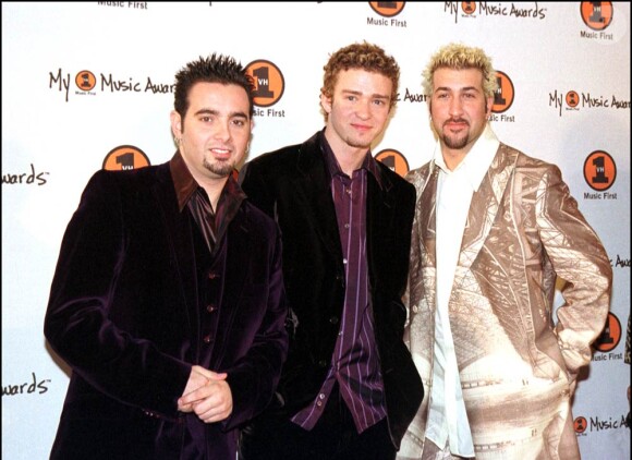 Joey Flatone au côté de Justin Timberlake à l'époque des N'Sync en 2000