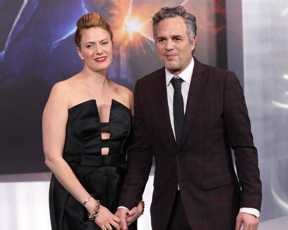 Mark Ruffalo et sa femme Sunrise Coigney - Avant-première du film "The Adam Project" à New York, le 28 février 2022.