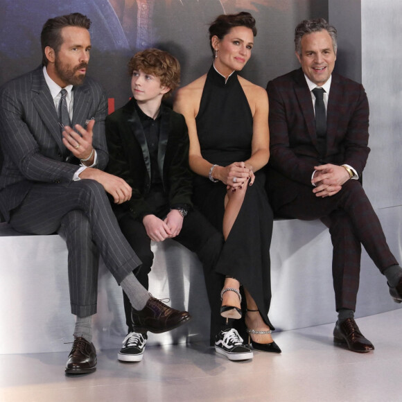 Ryan Reynolds, Walker Scobell, Jennifer Garner et Mark Ruffalo - Avant-première du film "The Adam Project" à New York, le 28 février 2022.