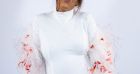 Amel Bent a assisté au défilé Giambattista Valli, le 7 mars 2022 au Musée d'Art Moderne.