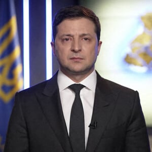 Le président ukrainien Volodymyr Zelensky le 24 février 2022
