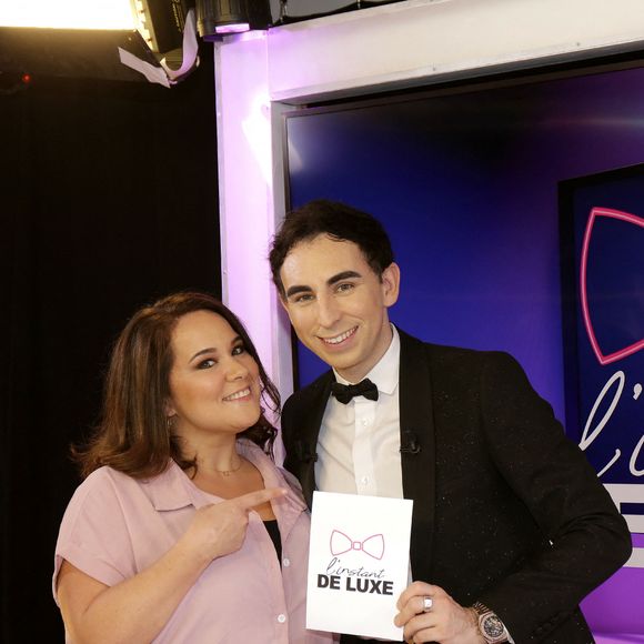 Exclusif - Magalie Vaé (gagnante de l'émission Star Academy 5), Jordan de Luxe - Enregistrement de l'émission de Jordan de Luxe "L'Instant de Luxe" à Paris le 21 octobre 2021. © Cédric Perrin/Bestimage