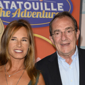 Nathalie Marquay et son mari Jean-Pierre Pernaut lors de la présentation en avant-première de la nouvelle attraction "Ratatouille : L'aventure totalement toquée" à Disneyland Paris à Marne-la-Vallée, le 21 juin 2014.