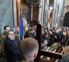 Obsèques de quatre soldats ukrainiens, tués lors de la guerre russo-ukrainienne, à l'Eglise des Saints Apôtres Pierre et Paul à Lviv, le 15 mars 2022.