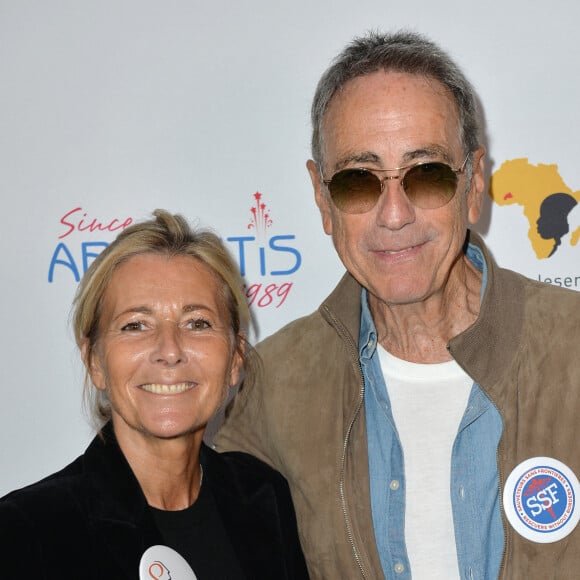 Claire Chazal et Alain Chamfort à l'opération Charity Day chez Aurel BCG partners à Paris le 11 septembre 2019. © Veeren / Bestimage