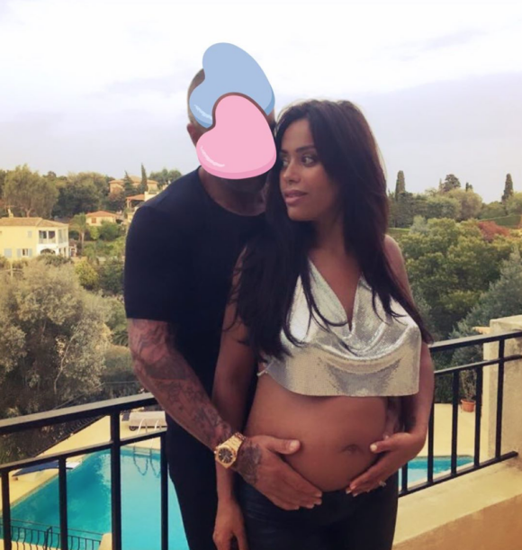 Amel Bent, enceinte, et son mari Patrick Antonelli. Story Instagram
