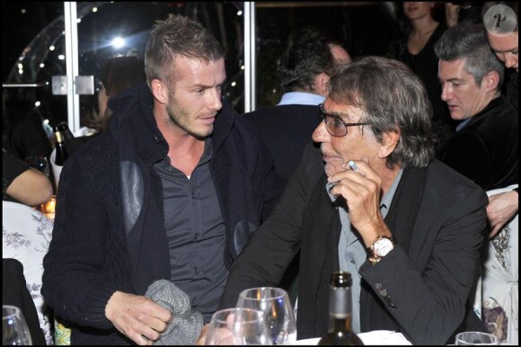 David Beckham et Roberto Cavalli à la soirée Cavalli à Milan le 17 janvier 2010