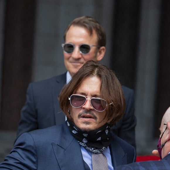 Johnny Depp arrive à la Royal Courts of Justice à Londres le 17 juillet 2020.