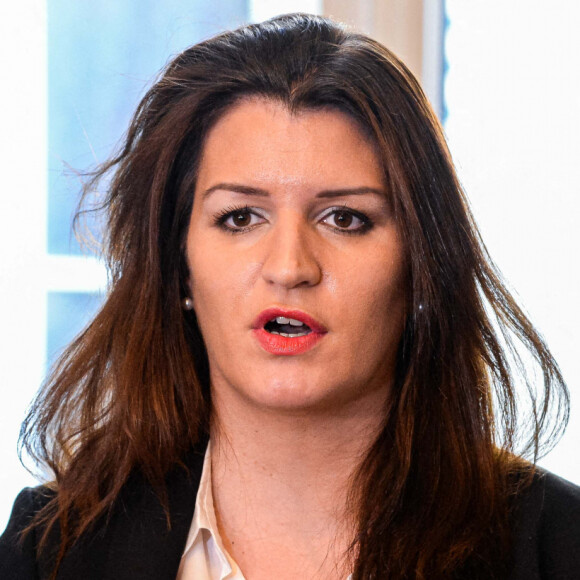 Marlène Schiappa, ministre déléguée chargée de la citoyenneté lors de l'ouverture de la cellule interministérielle sur l'accueil des réfugiés d'Ukraine à Paris. © Baptiste Autissier / Panoramic / Bestimage