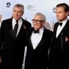 Robert de Niro, Martin Scorsese et Leonardo DiCaprio lors de la 67e cérémonie des Golden Globes à Los Angeles le 17 janvier 2010