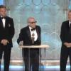 Robert de Niro et Leonardo DiCaprio remettent un Cecil B. DeMille Award à Martin Scorsese lors des Golden Globes le 17 janvier 2010