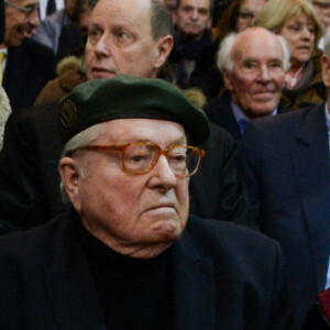 Marion Maréchal et son grand-père Jean-Marie Le Pen le 6 février 2020 lors des funérailles de Roger Holeindre à Paris