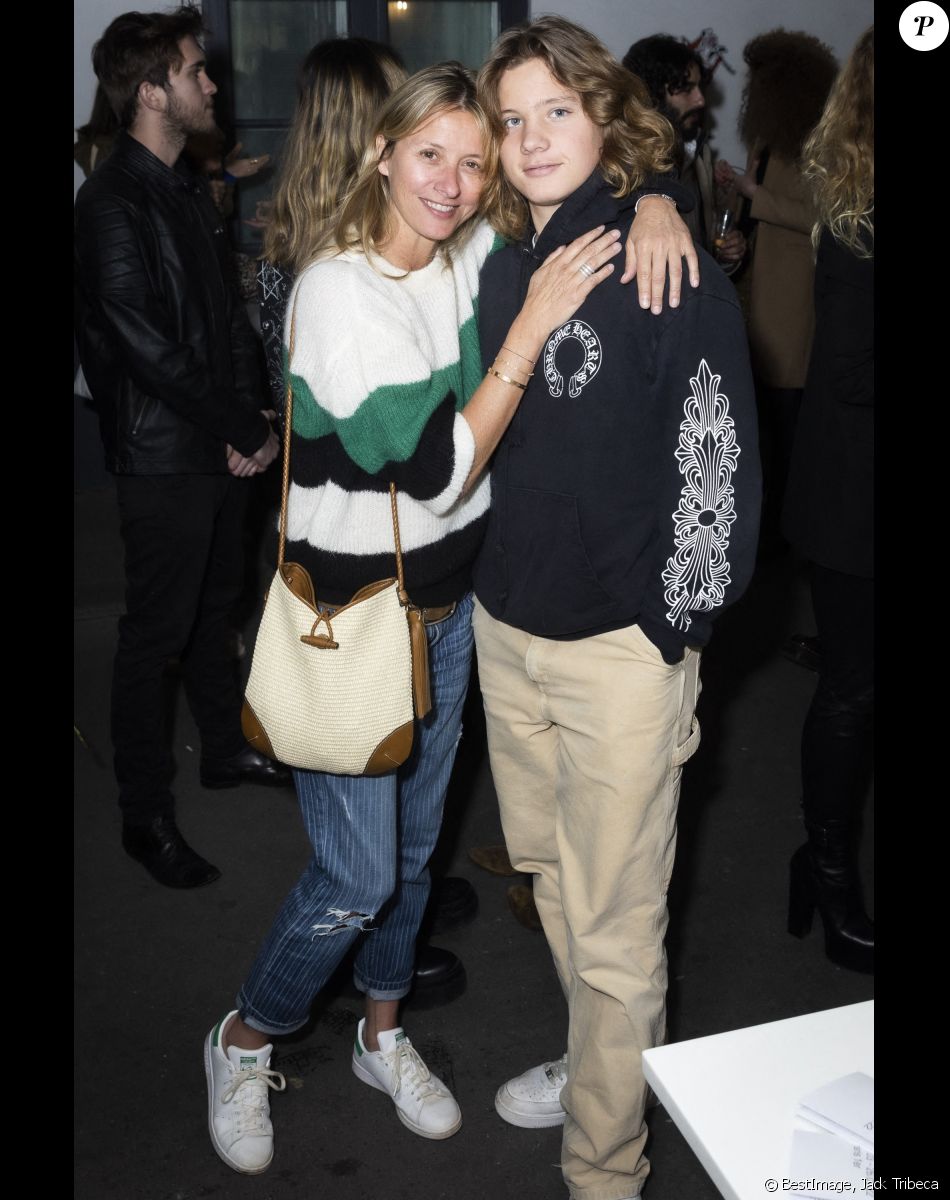 Exclusif - Sarah et son fils Roman Lavoine - Cocktail Chez Marc'O pour la première édition du parcours Off Vendôme. Paris. © Jack Tribeca / Bestimage