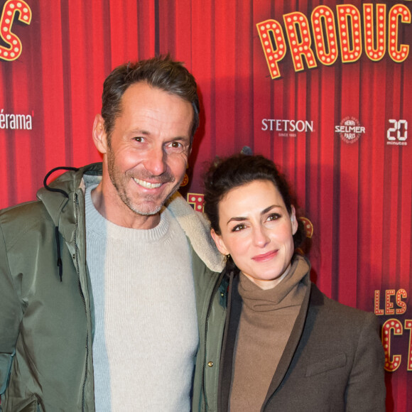 Julien Boisselier et sa compagne Clémence Thioly - Soirée de gala à l'occasion de la première de la pièce "Les producteurs" au Théâtre de Paris à Paris. Le 2 décembre 2021 © Christophe Clovis / Bestimage