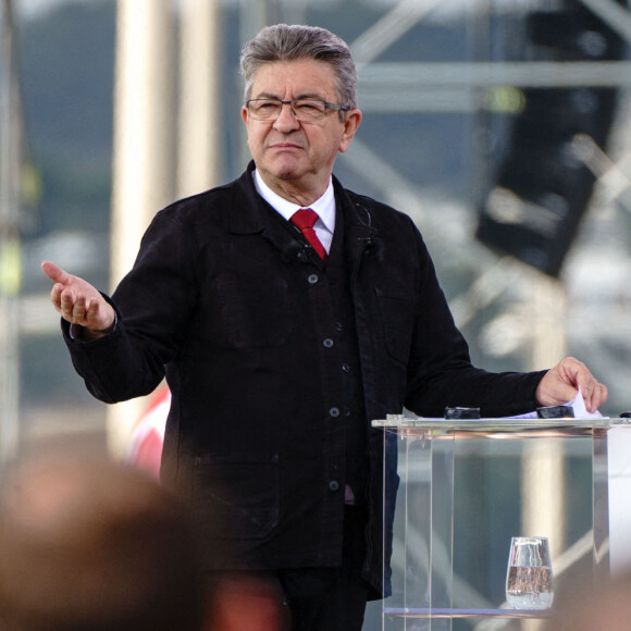 Jean-Luc Mélenchon - Jean-Luc Melenchon (candidat la France Insoumise) à l'élection présidentielle française en meeting à Marseille le 27 mars 2022. © Norbert Scanella/Panoramic/Bestimage