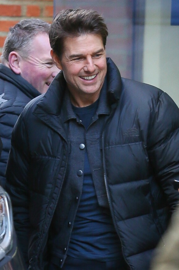 Tom Cruise sur le tournage du film "Mission impossible: Fallout" à Londres le 11 février 2018. 