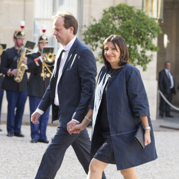 Anne Hidalgo et son mari Jean-Marc Germain - Le couple royal espagnol est reçu par le président français pour un dîner d'état donné en leur honneur au palais de l'Elysée à Paris, le 2 juin 2015, lors de leur visite d'état de 3 jours à Paris.