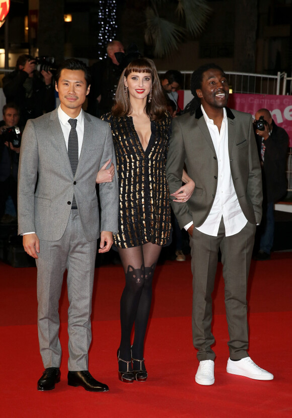 Frédéric Chau, Frédérique Bel et Noom Diawara - 16e édition des NRJ Music Awards à Cannes. Le 13 décembre 2014.