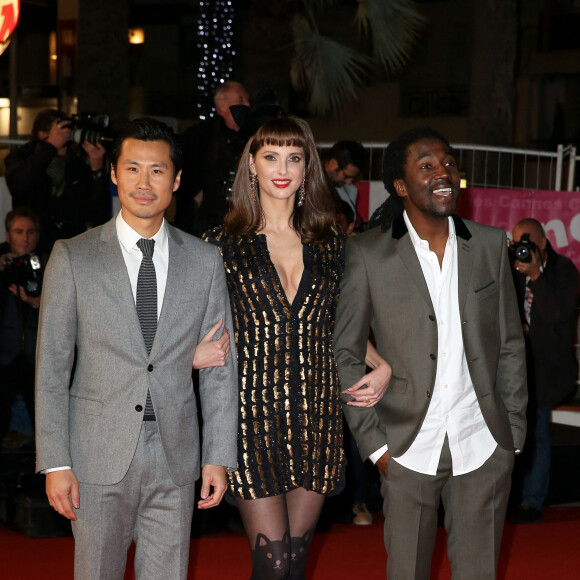 Frédéric Chau, Frédérique Bel et Noom Diawara - 16e édition des NRJ Music Awards à Cannes. Le 13 décembre 2014.