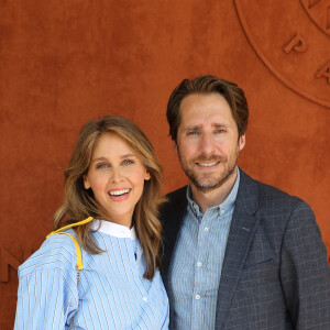 Ophélie Meunier (enceinte) et son mari Mathieu Vergne au village des Internationaux de France de Roland Garros à Paris le 9 juin 2021. © Dominique Jacovides / Bestimage