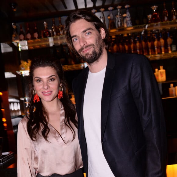 Camille Lacourt et sa compagne Alice Detollenaere (Miss Bourgogne 2010) - Soirée de lancement de "Chez Blue" au club "Boum Boum" situé dans le prestigieux 8eme arrondissement de Paris le 30 janvier 2020. © Rachid Bellak/Bestimage 