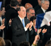 Jean Castex, premier ministre - Le président Emmanuel Macron prononce un discours à l'issue du résultat du premier tour de l'élection présidentielle à Paris Expo porte de Versailles le 10 avril 2022.