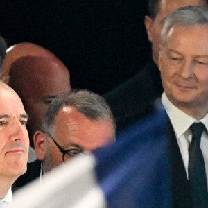 Jean Castex, premier ministre - Le président Emmanuel Macron prononce un discours à l'issue du résultat du premier tour de l'élection présidentielle à Paris Expo porte de Versailles le 10 avril 2022.