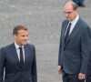 Le président Emmanuel Macron, le premier ministre Jean Castex lors de la cérémonie du 14 juillet à Paris le 14 juillet 2020