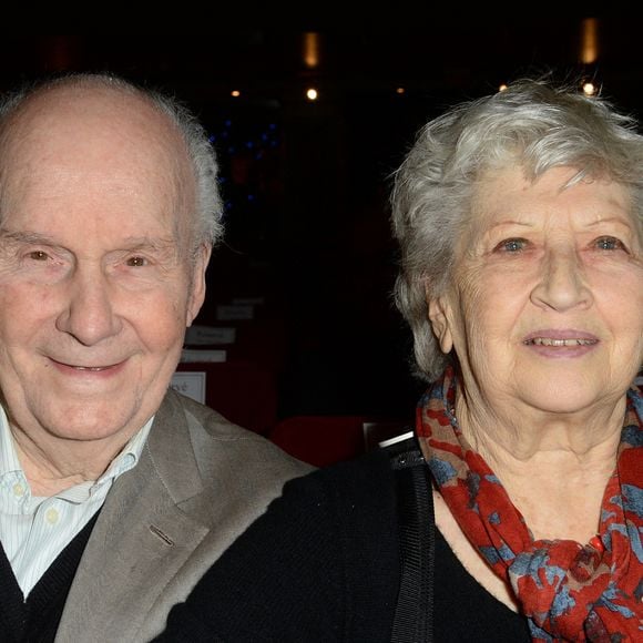 Michel Bouquet et sa femme Juliette Carré - Inauguration de la nouvelle statue de cire de Pierre Richard au Musée Grévin à Paris, le 19 novembre 2018. Près de 30 ans après sa première entrée au Musée Grévin, c'est la deuxième statue de l'acteur français qui rejoint le musée, après une première sculptée en 1981. © Veeren/Bestimage