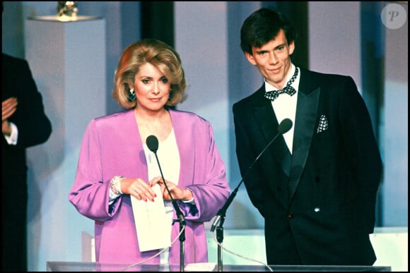 Archives - Catherine Deneuve et son fils Christian Vadim lors de la cérémonie des César en 1985.