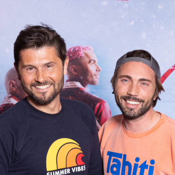 Exclusif - Christophe Beaugrand et son mari Ghislain Gerin - Avant-première du film "La Revanche des Crevettes Pailletées" au Grand Rex à Paris, le 12 avril 2022. © Olivier Borde - Coadic Guirec / Bestimage