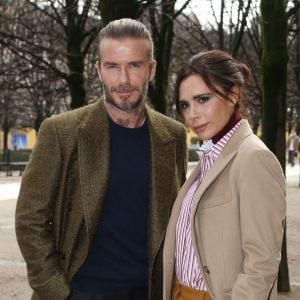 David Beckham et Victoria Beckham assistent au show Louis Vuitton Mode Homme Autome/Hiver pendant la Fashion Week de Paris, Photo @ Jerome Domine/ABACAPRESS.COM