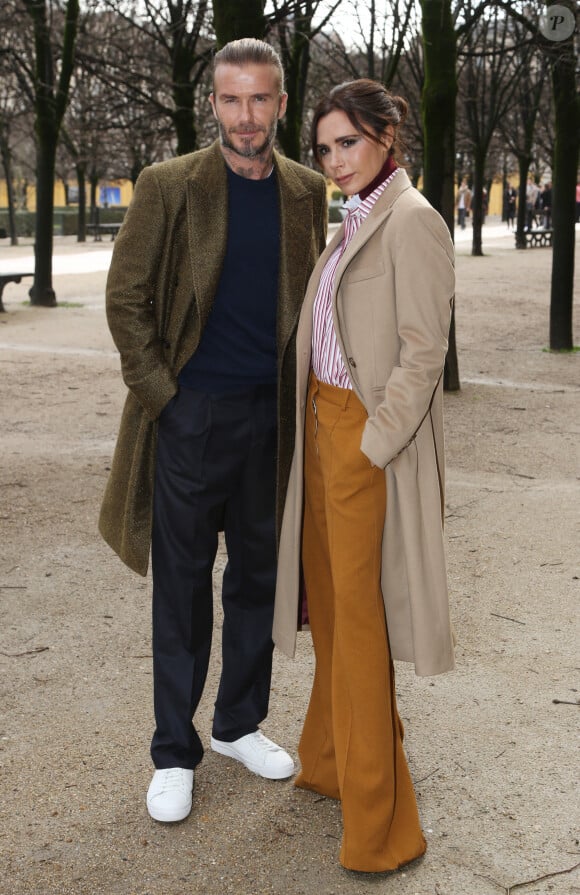 David Beckham et Victoria Beckham assistent au show Louis Vuitton Mode Homme Autome/Hiver pendant la Fashion Week de Paris, Photo @ Jerome Domine/ABACAPRESS.COM
